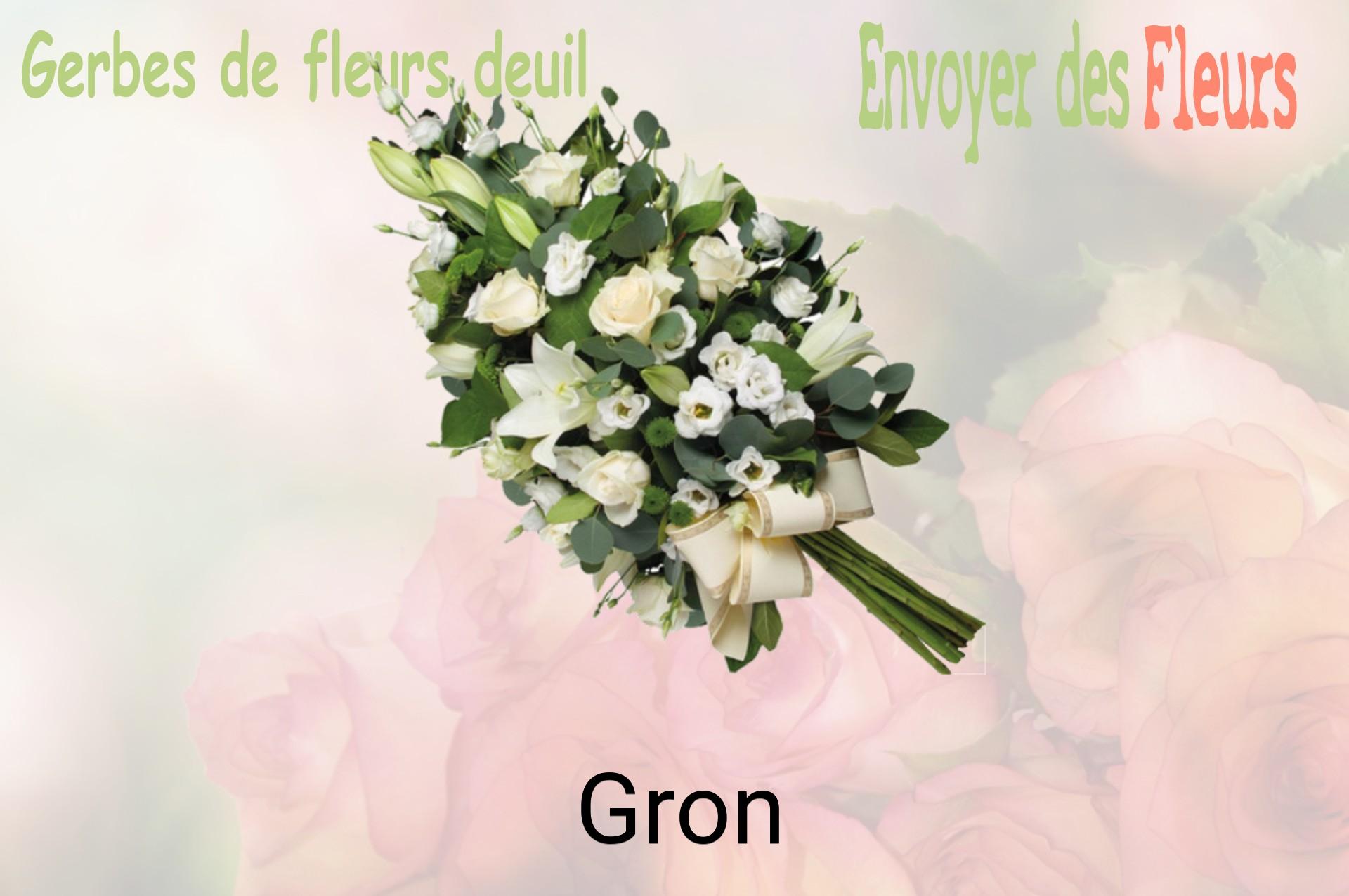 Gerbe de fleurs de deuil livrée à Gron